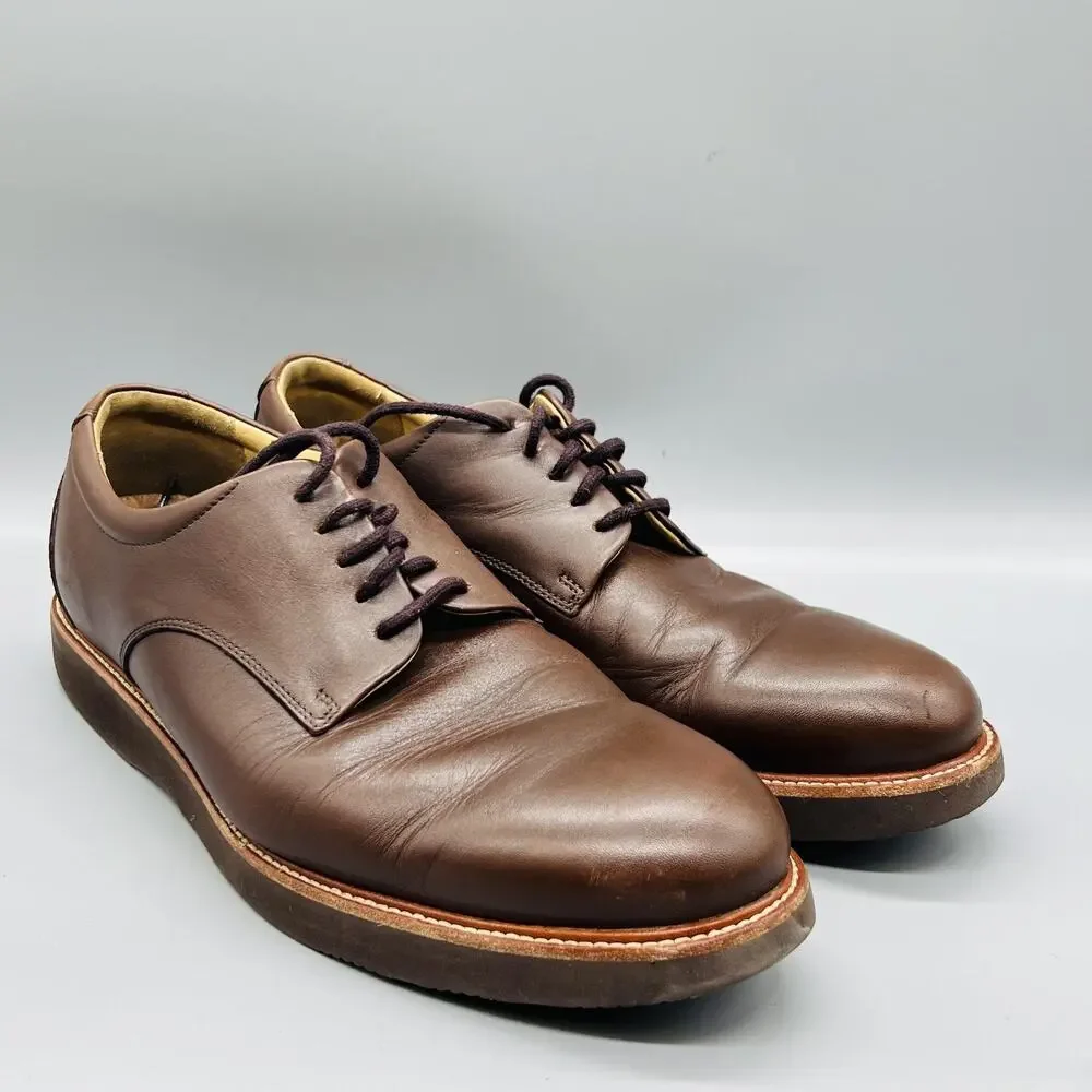 Samuel Hubbard Shoes Mens 11.5 Brown Leather Lace Up Casual Sneakers Comfort